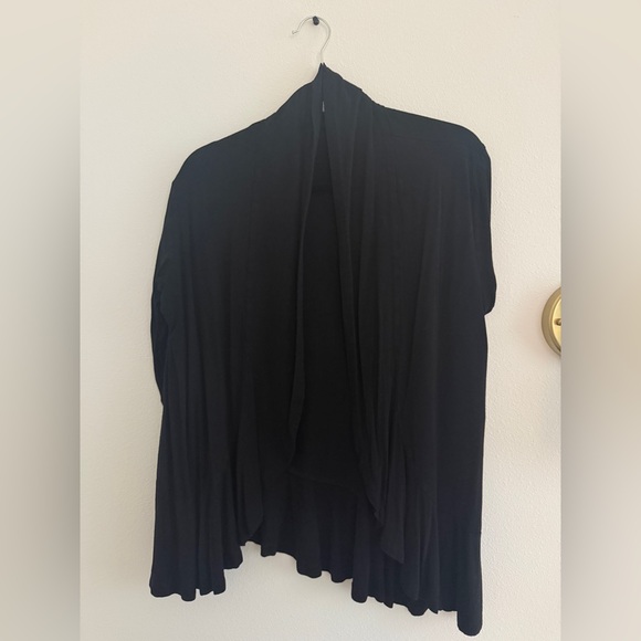 Elegant Black Open Front Cardigan Blazer - Picture 2 of 4